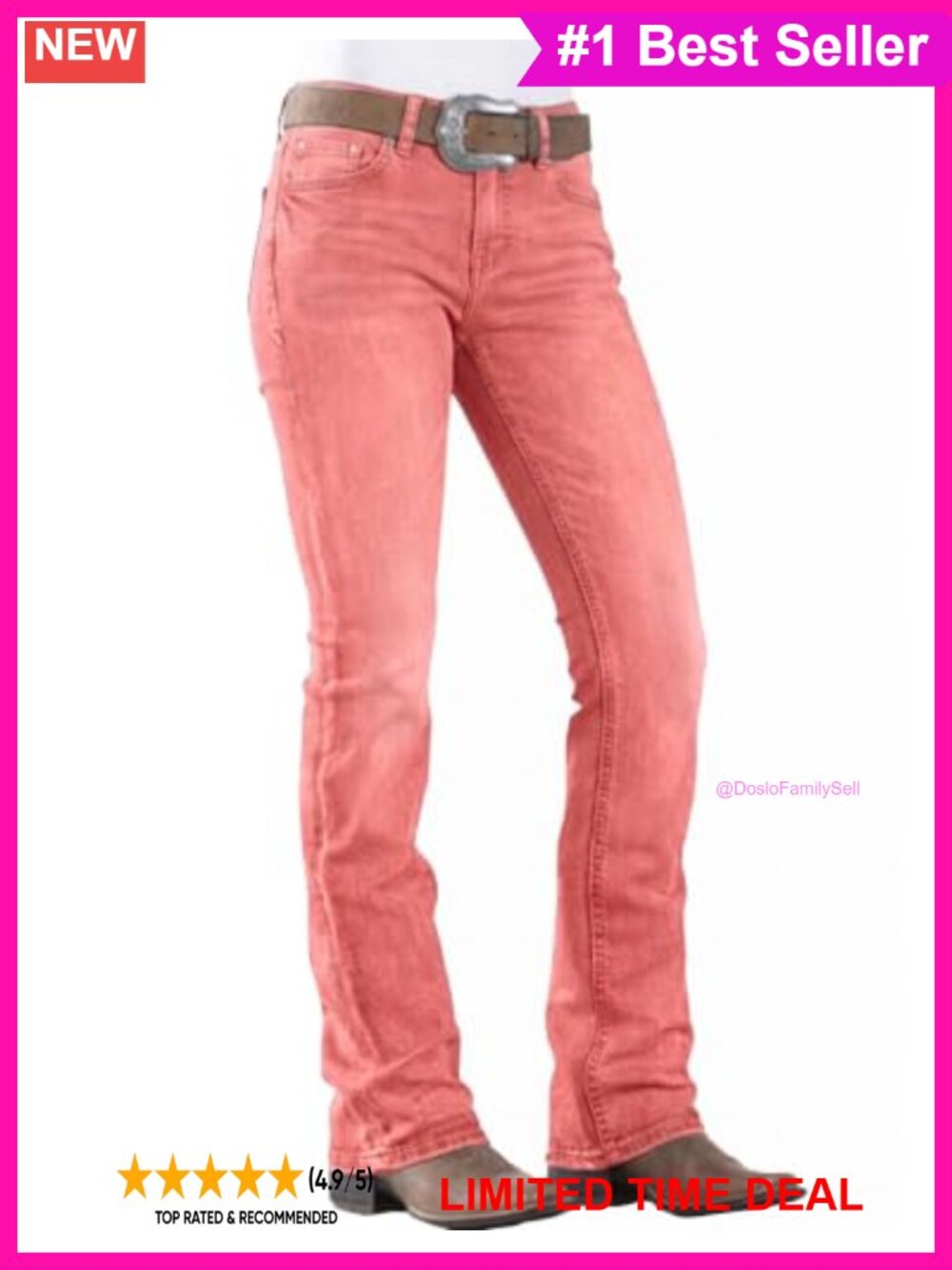 Women's Mid Rise Bootcut Stretch Denim Jeans Western Straight Leg